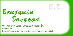 benjamin doszpod business card